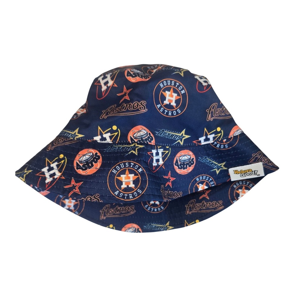Houston Astros Heluva Good Bucket Hat Men OSFA Navy All Over Print Promo MLB EUC